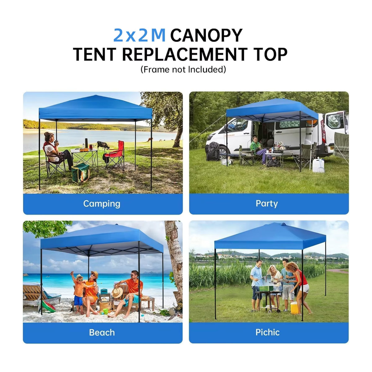 Wasserdichtes Outdoor Regen Shelter aus Oxford-Gewebe für Garten, Hof und Camping, 2 x 2 m - Bild 6
