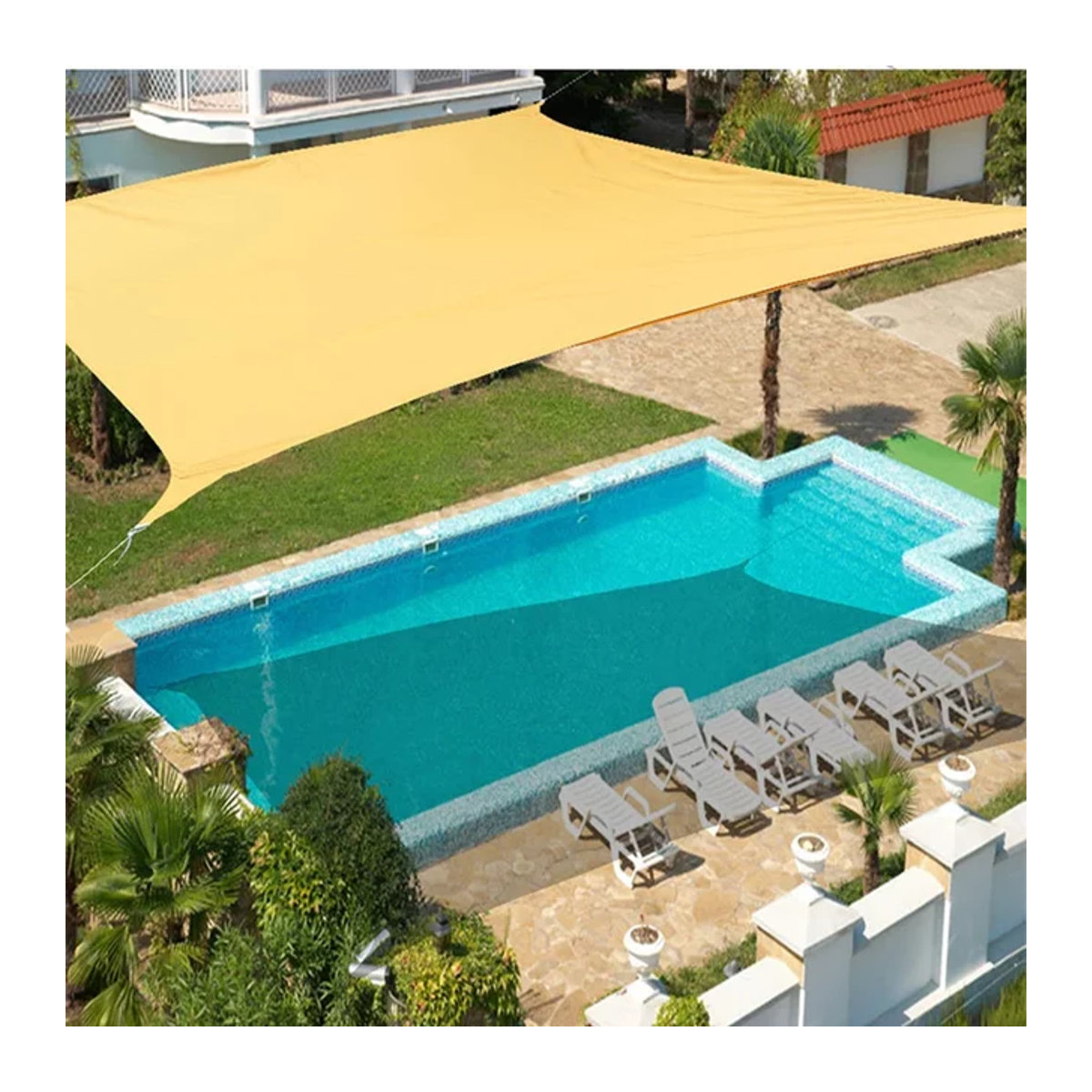 Wasserdichtes Sonnensegel als rechteckiger Schattenspender für Garten, Terrasse und Pool in verschiedenen Größen - Bild 1