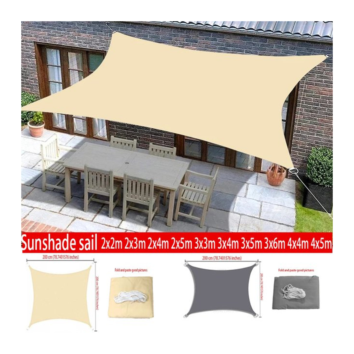 Wasserdichtes Sonnensegel als UV-blockierende Markise für Garten, Hof und Auto - Bild 1