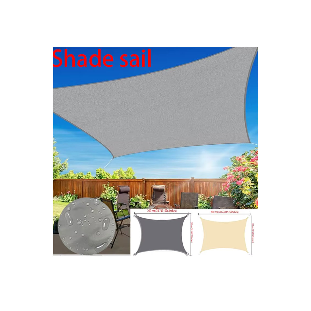Wasserdichtes Sonnensegel als UV-blockierende Markise für Garten, Hof und Auto - Bild 6