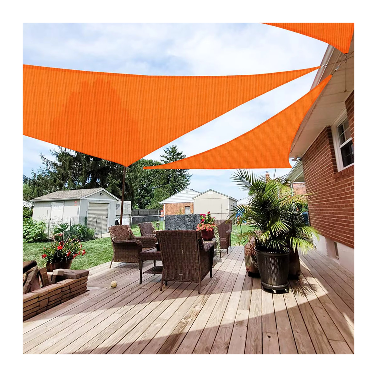 Wasserdichtes Sonnensegel in Orange für Garten, Strand und Camping - Bild 3