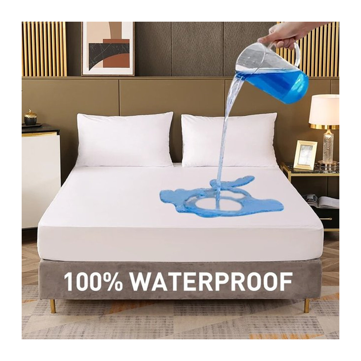 Wasserdichtes Spannbettlaken als Matratzenschonbezug in Einfarben für Schlafzimmer und Gästezimmer - Bild 1