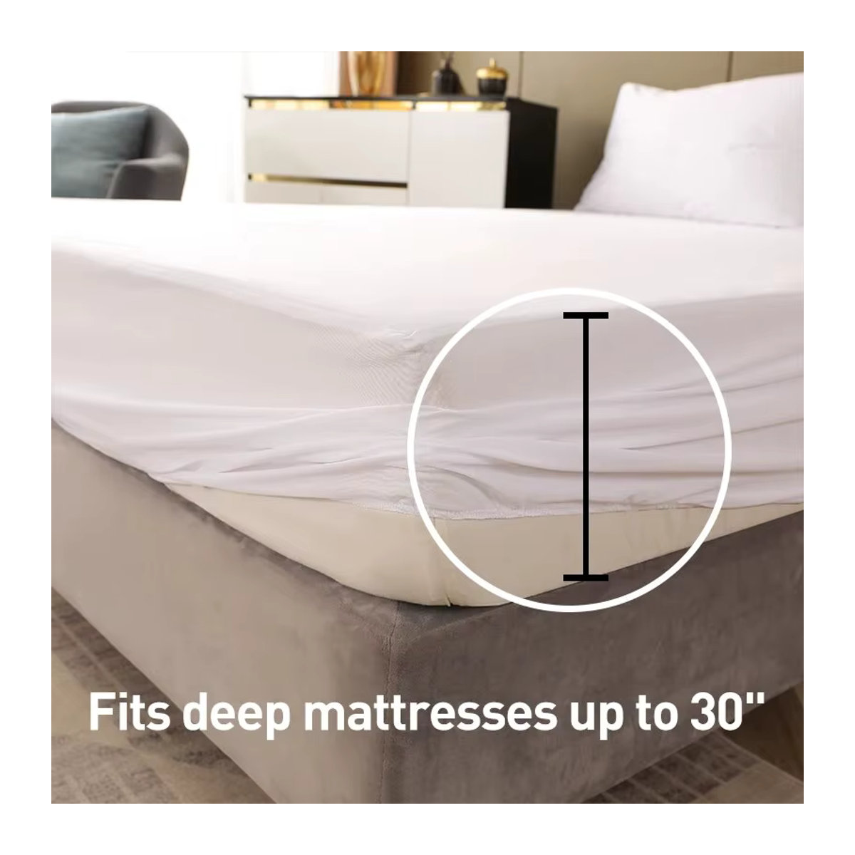 Wasserdichtes Spannbettlaken als Matratzenschonbezug in Einfarben für Schlafzimmer und Gästezimmer - Bild 2