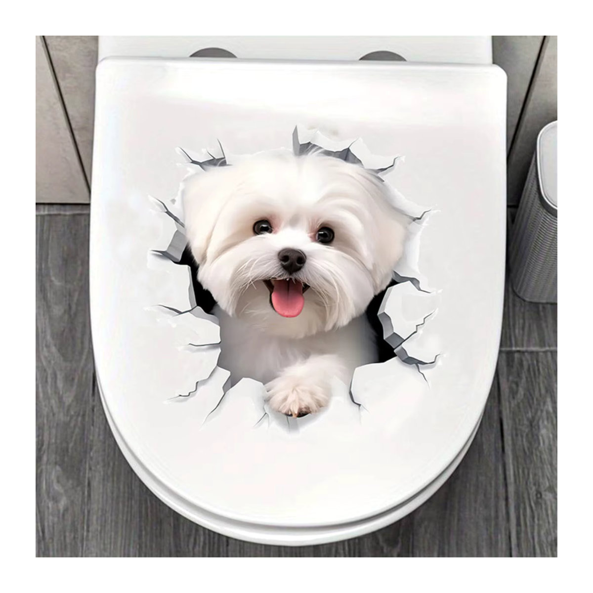 Wasserfeste Wandsticker mit Hundemotiv für Badezimmer und Tür zur Dekoration, mehrfarbig und selbstklebend - Bild 5