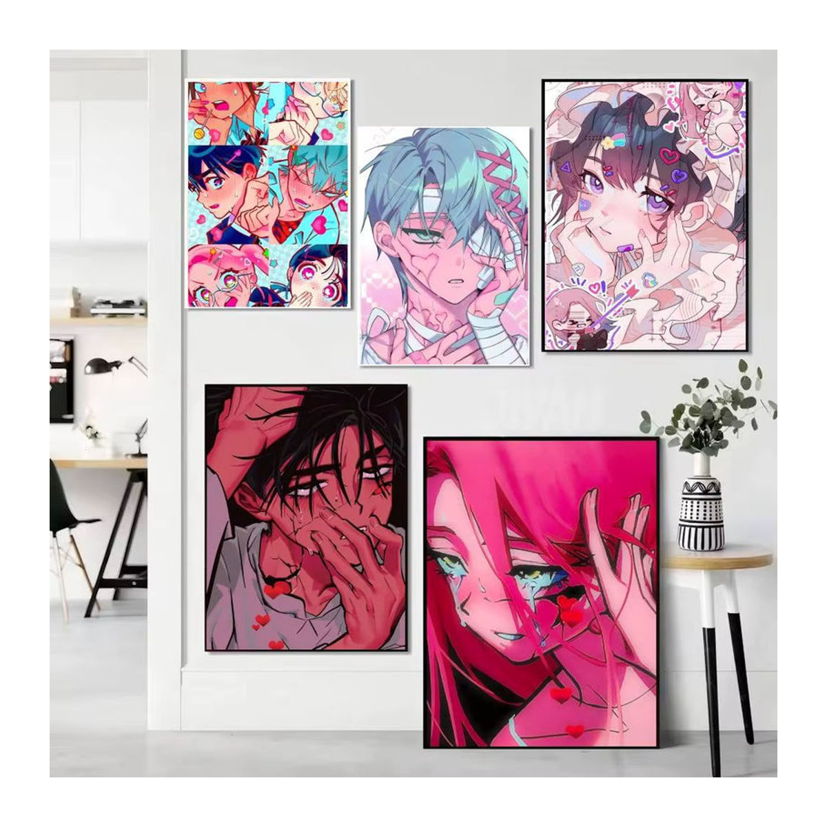 Wasserfester Anime Alien Wandaufkleber aus Papier für dein Zimmer oder die Bar, mehrfarbig und rechteckig - Bild 2