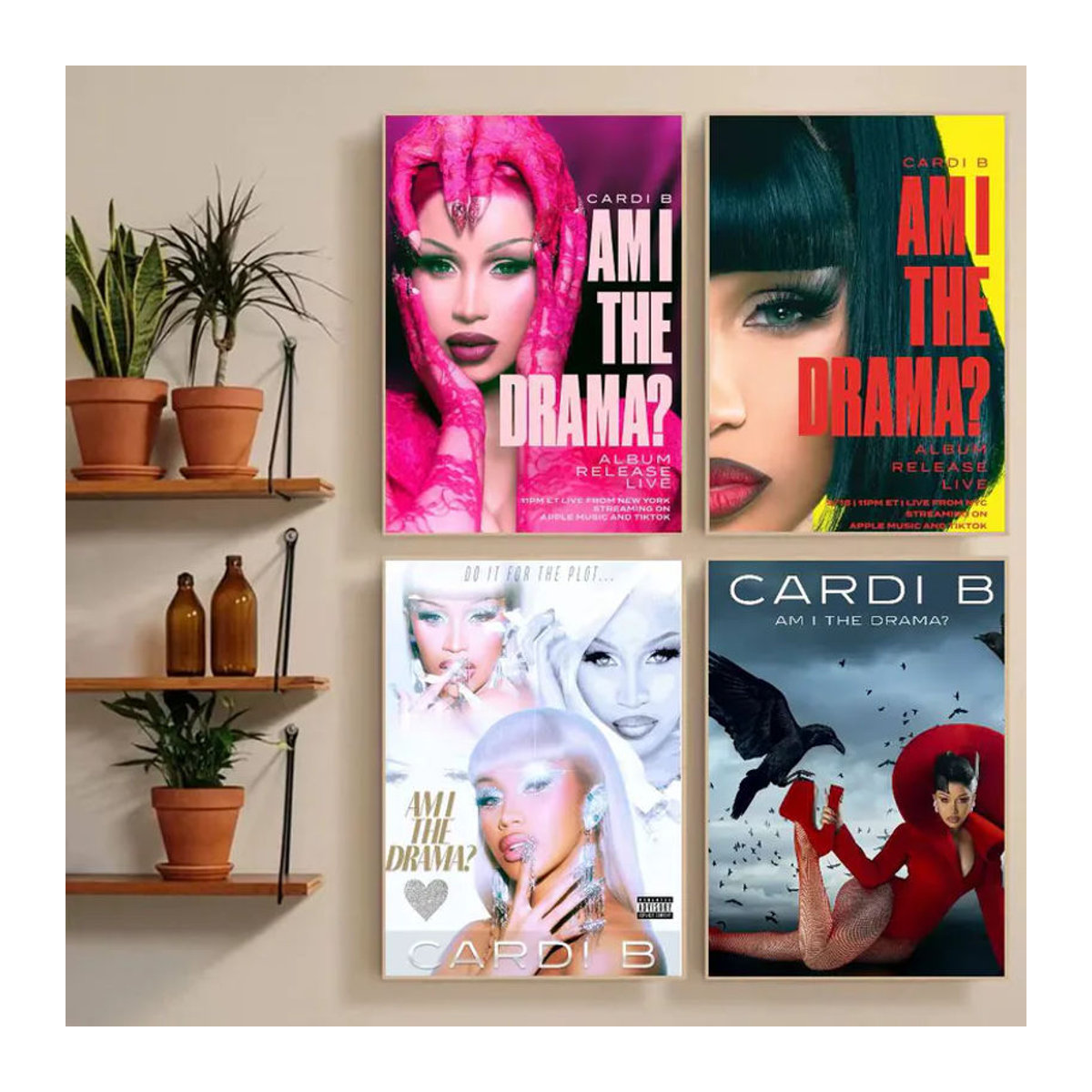 Wasserfester Wandaufkleber Cardi B Am I The Drama Poster aus Papier, mehrfarbig, rechteckig - Bild 2