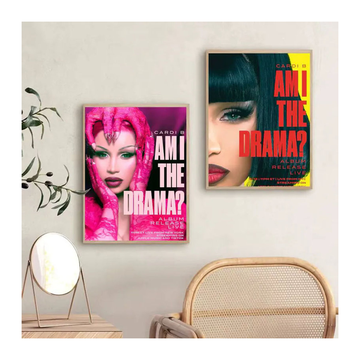 Wasserfester Wandaufkleber Cardi B Am I The Drama Poster aus Papier, mehrfarbig, rechteckig - Bild 5