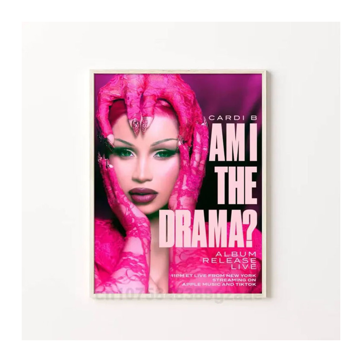 Wasserfester Wandaufkleber Cardi B Am I The Drama Poster aus Papier, mehrfarbig, rechteckig - Bild 7