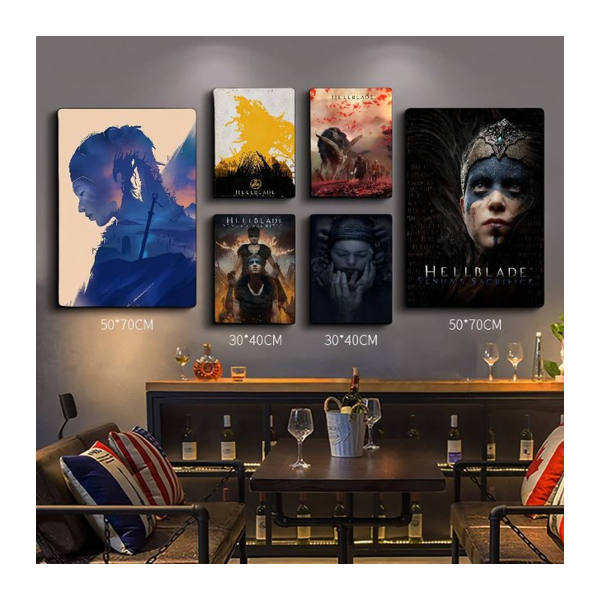 Wasserfester Wandaufkleber Hellblade Senua's Sacrifice Klassische Filmplakat Kunst Wanddekor Mehrfarbig - Bild 1