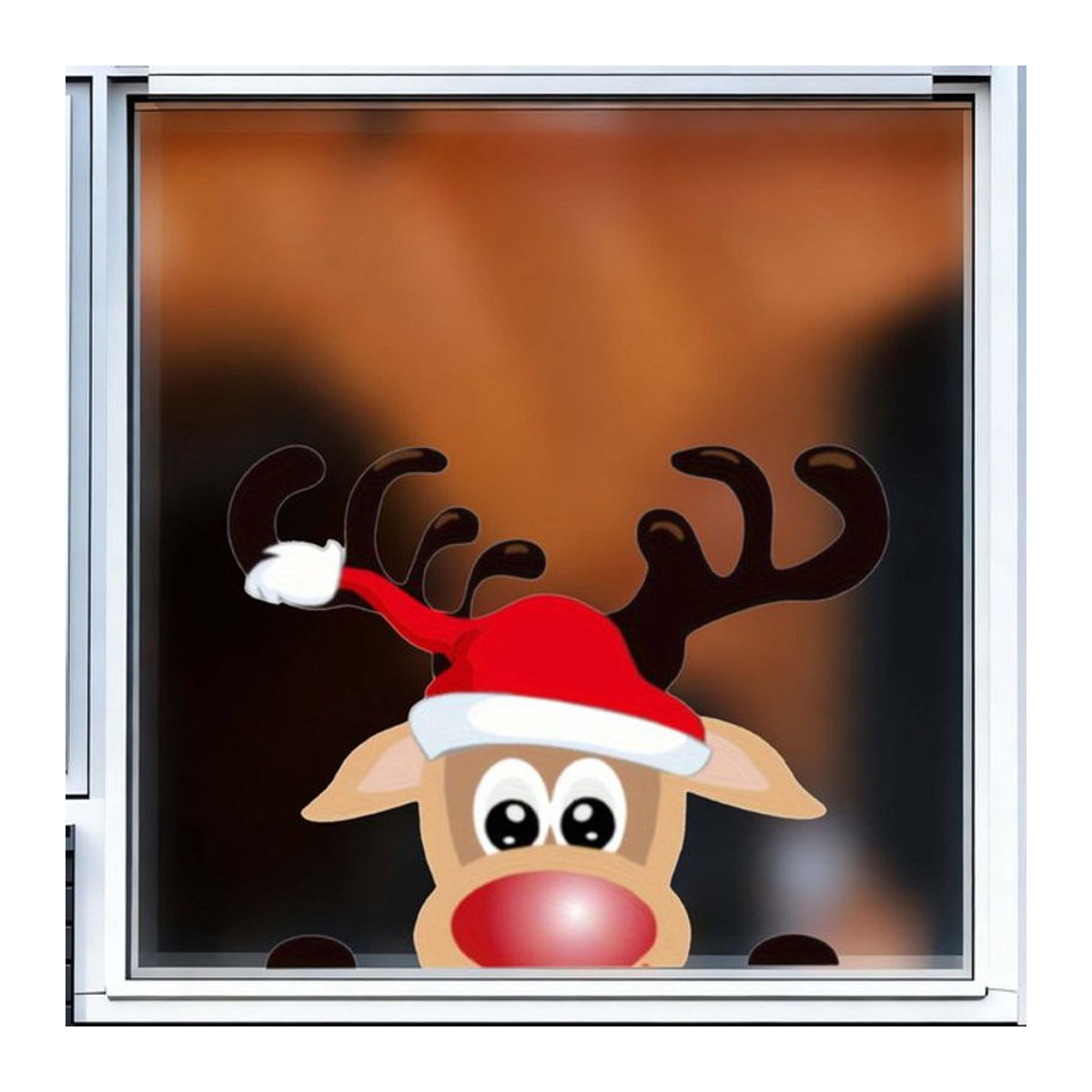 Wasserfester Weihnachten Rentier Fenster Aufkleber in Mehrfarbig für Wand, Kühlschrank und Auto - Bild 1