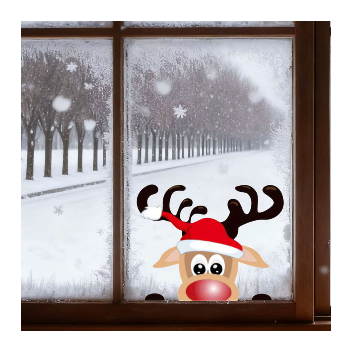 Wasserfester Weihnachten Rentier Fenster Aufkleber in Mehrfarbig für Wand, Kühlschrank und Auto - Bild 3