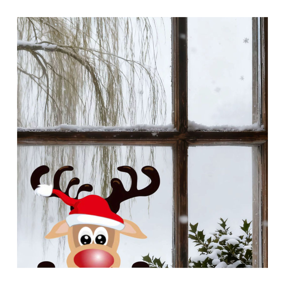 Wasserfester Weihnachten Rentier Fenster Aufkleber in Mehrfarbig für Wand, Kühlschrank und Auto - Bild 4