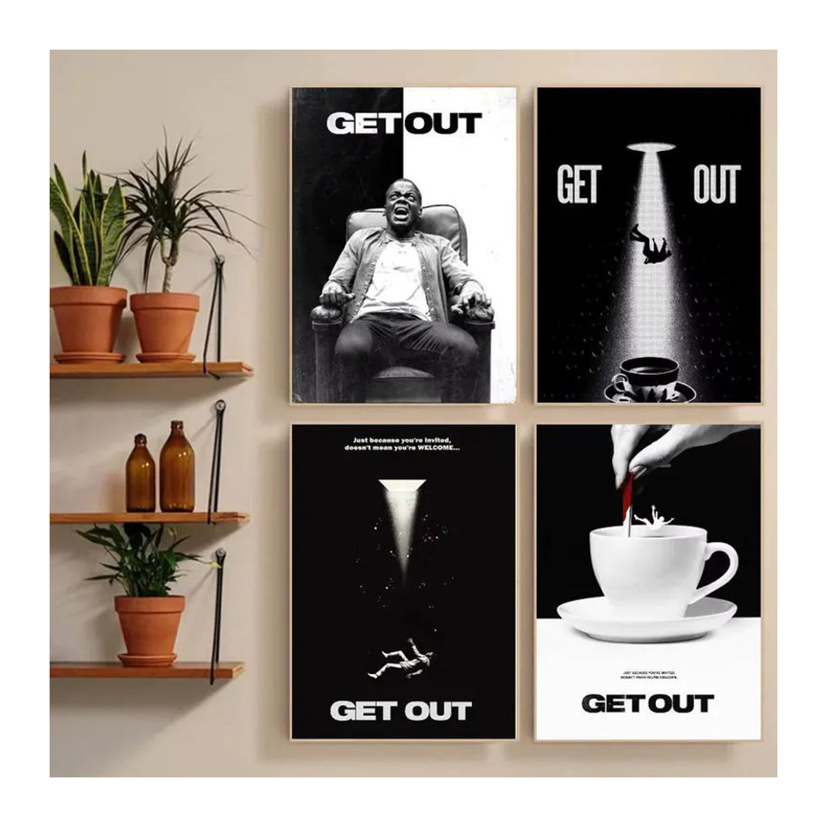 Wasserfestes Get Out Horrorfilm-Poster aus Papier in Schwarz als Wandkunst für deine Dekoration - Bild 2