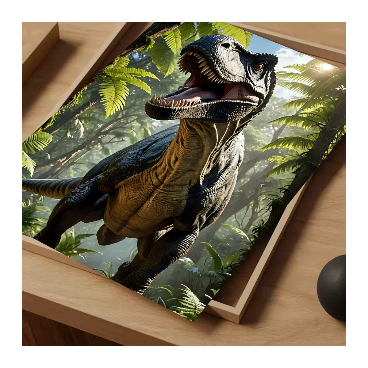 Wasserfestes Jurassic Park Poster als selbstklebender Wandaufkleber in Vintage-Optik, mehrfarbig - Bild 3