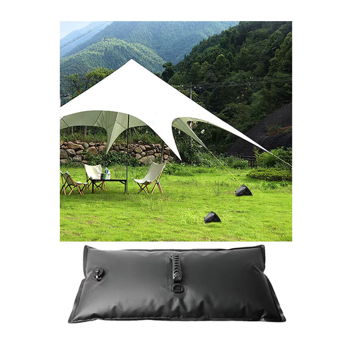 Wassergewichtstasche als Sandsack für Outdoor-Überdachungen und Campingausrüstung, wasserdichter aufrollbarer Wasserbeutel - Bild 7