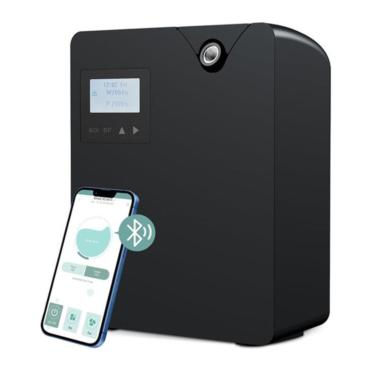 Wasserloser Duftluftmaschine mit intelligenter Kaltlufttechnologie und Bluetooth-WiFi-Aromatherapie für ätherische Öle, Schwarz - Bild 1