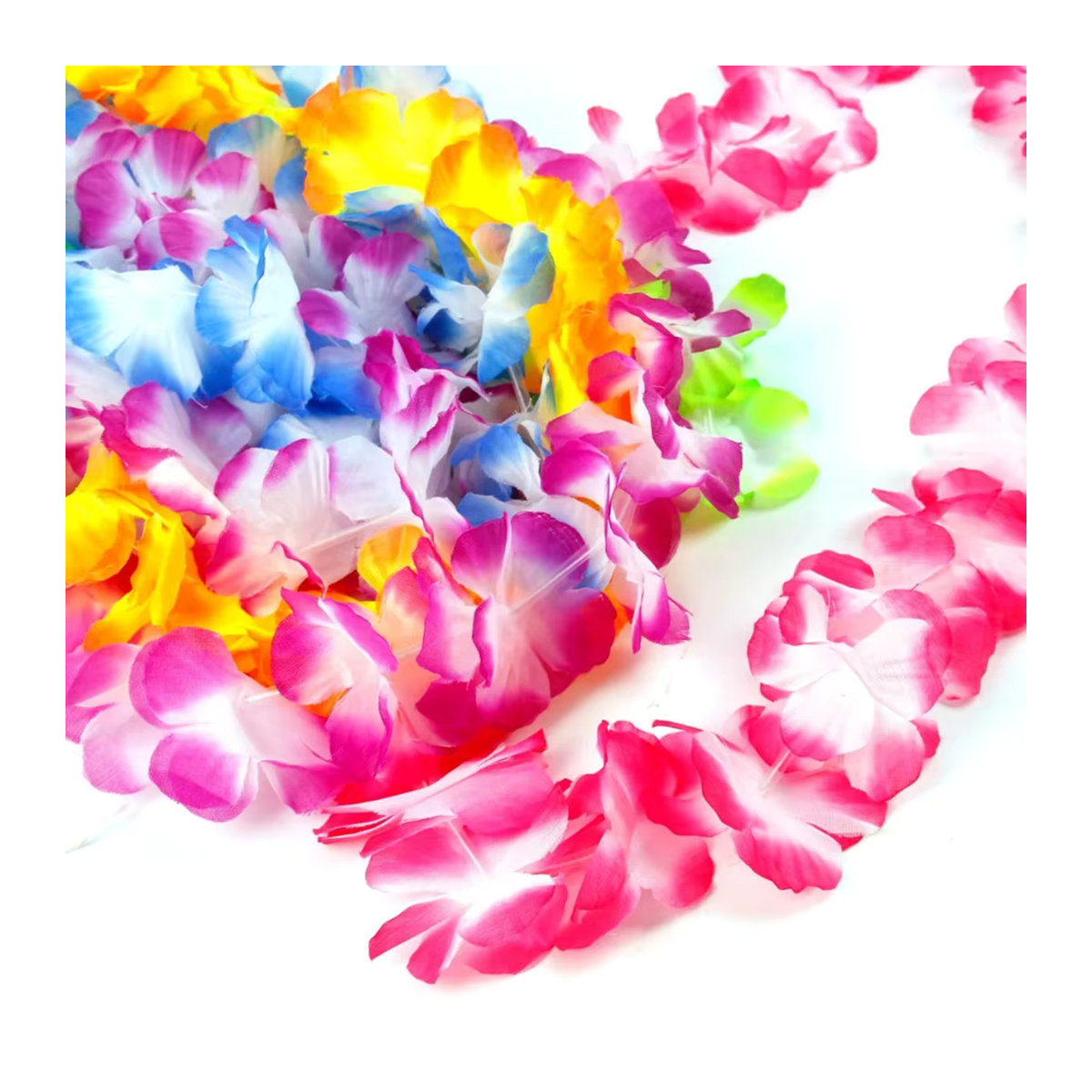 Wayfun Künstliche Blumengirlande als hawaiianische Blumen-Halskette in Mehrfarbig für deine Sommer-Party und als floralen Deko-Accessoire - Bild 1