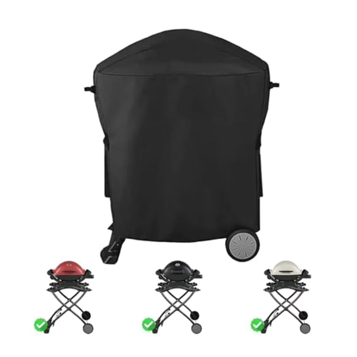 Weber Grillabdeckung aus 210D Oxford-Stoff für Q1000 und Q2000 Serie, Schwarz - Bild 5