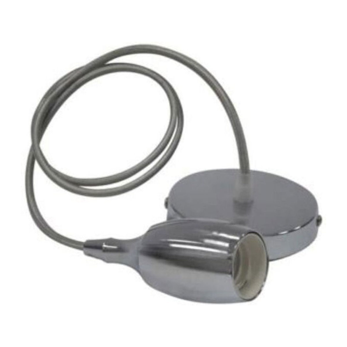 Weber Kabelophanging Chrom Silber E27 IP20 max. 60W aus Metall 1m - Bild 1