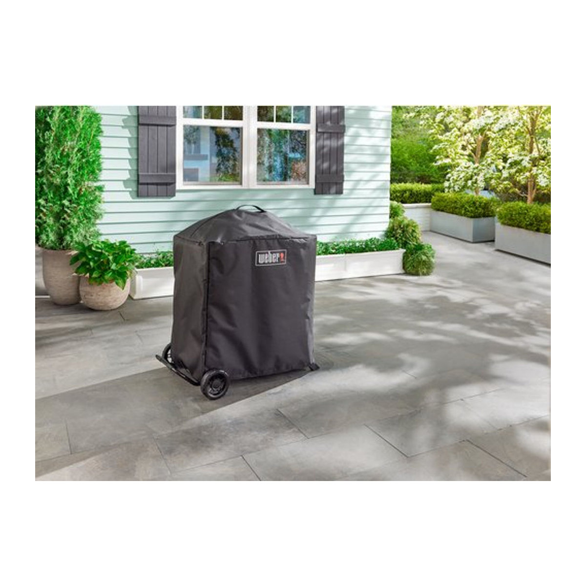 Weber Premium Abdeckhaube für Traveler Compact in Schwarz aus Polyester und Kunststoff, B/H/T: 87 x 80 x 56 cm - Bild 2