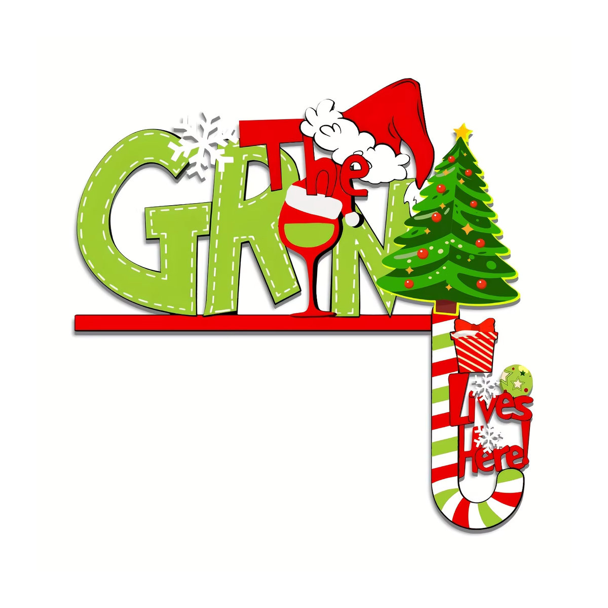 Weclocme Whoville Weihnachtsdekoration Eckrahmen für die Weihnachtstür in Grün und Mehrfarbig - Bild 2