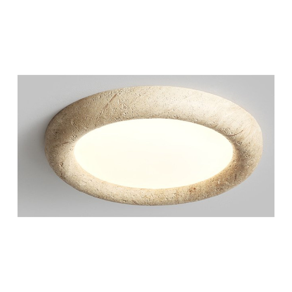 WECUS Japanische Wabi Sabi LED Deckenleuchte aus Naturstein in Beige für Wohnzimmer Kinderzimmer und Korridor - Bild 1