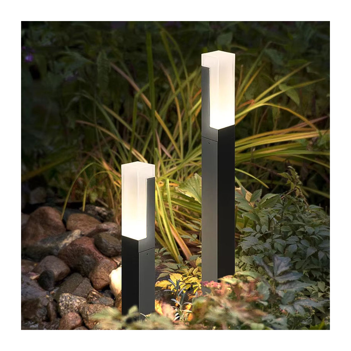 Wecus Moderne LED Pollerleuchte aus Aluminium in Schwarz, IP65 Wasserdicht, 5W Outdoor Gartenleuchte - Bild 2