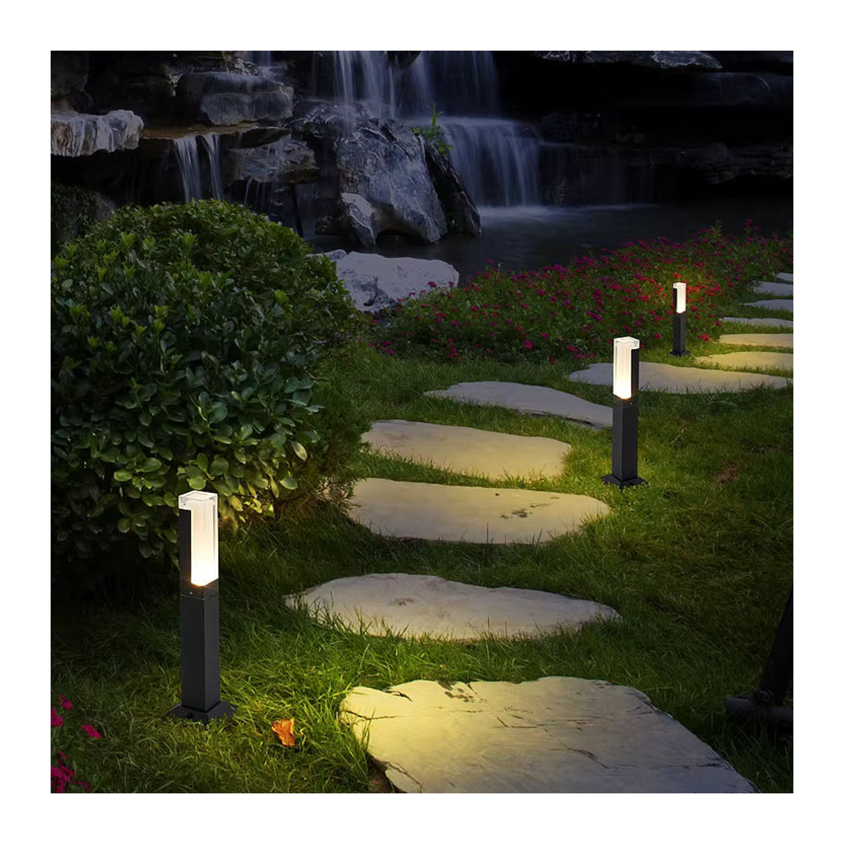 Wecus Moderne LED Pollerleuchte aus Aluminium in Schwarz, IP65 Wasserdicht, 5W Outdoor Gartenleuchte - Bild 3