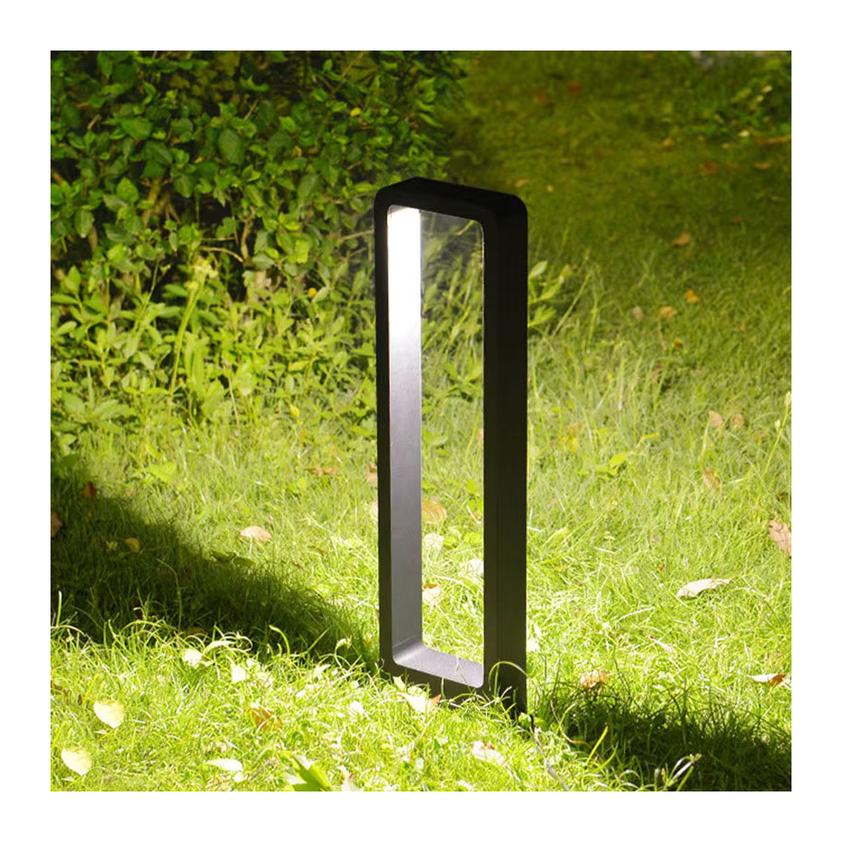 Wecus Moderne LED Pollerleuchte aus Aluminium in Schwarz mit warmweißem Licht, Wasserdichte Gartenlampe für Außenbereiche - Bild 4