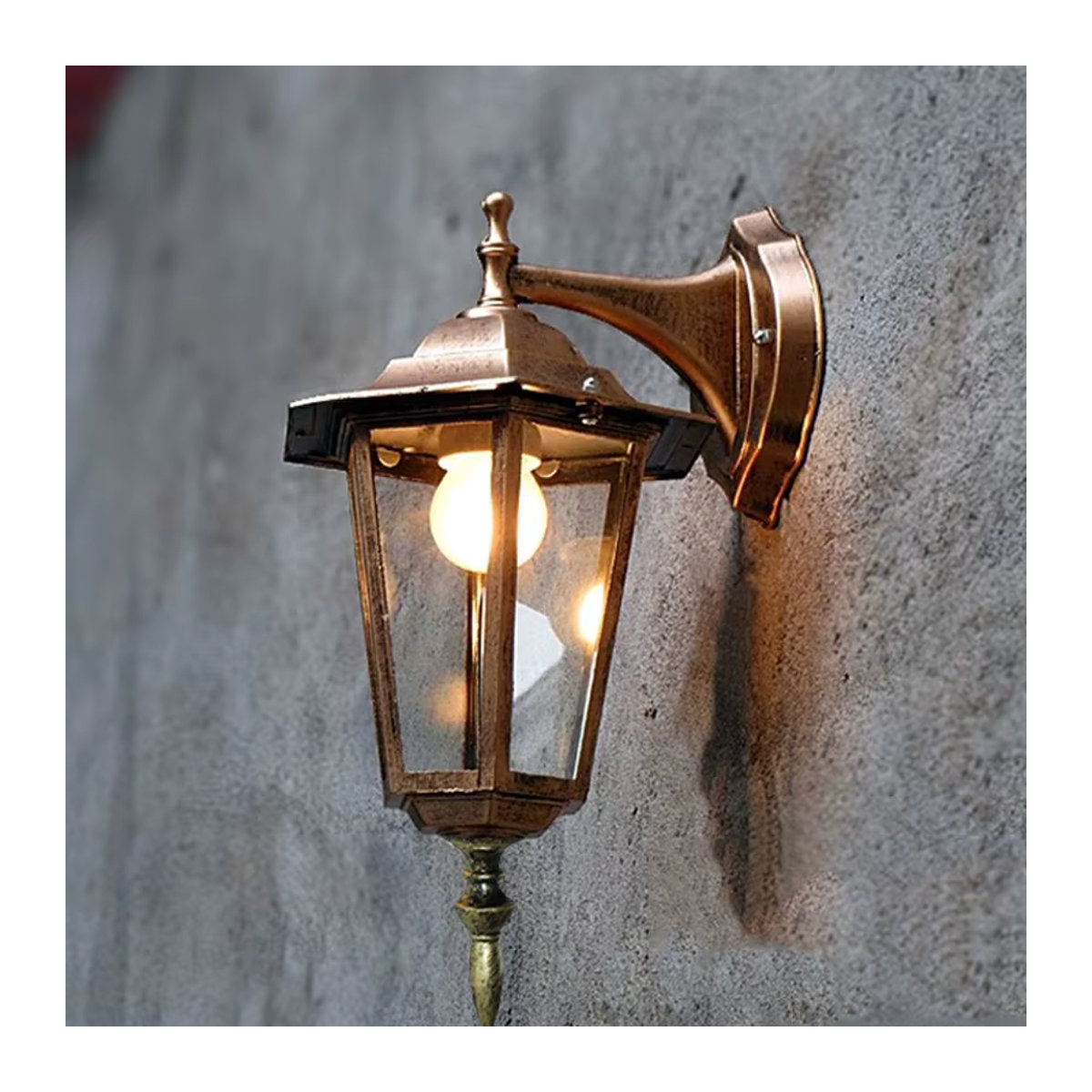 Wecus Retro LED Wandleuchte aus Metall in Schwarz für Garten und Außenbereich - Bild 2