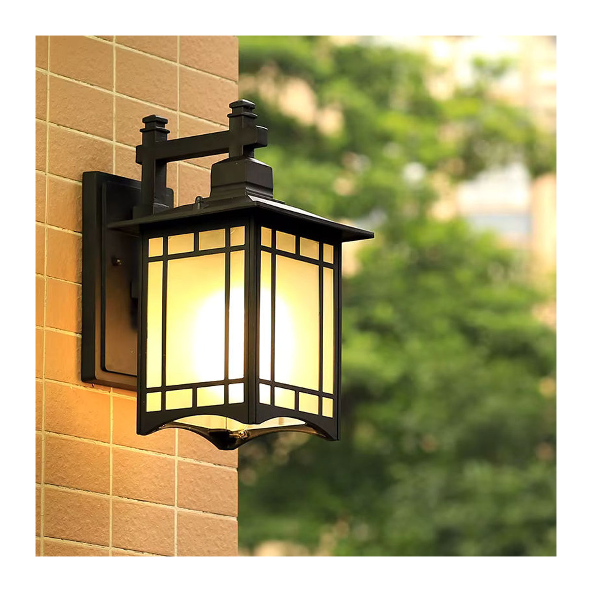 Wecus Retro Wandleuchte aus Aluminium in Braun mit E27 Fassung für Außenbereiche wie Garten und Balkon - Bild 2