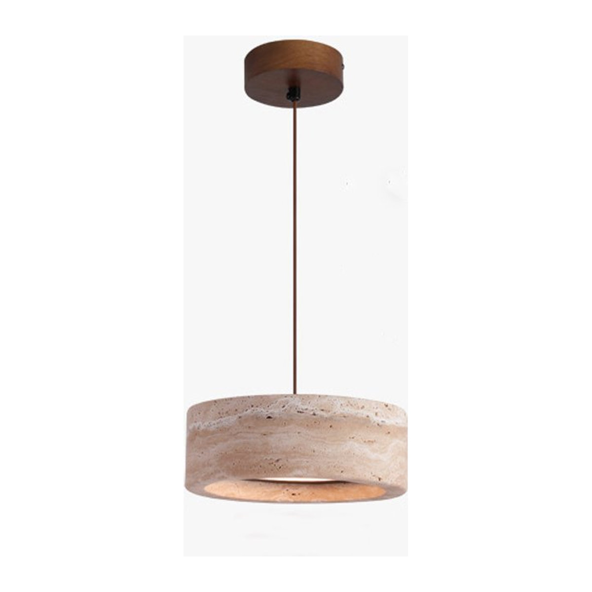 WECUS Vintage LED Pendelleuchte im Wabi Sabi Stil aus Naturstein in Beige für Schlafzimmer und Restaurant - Bild 1