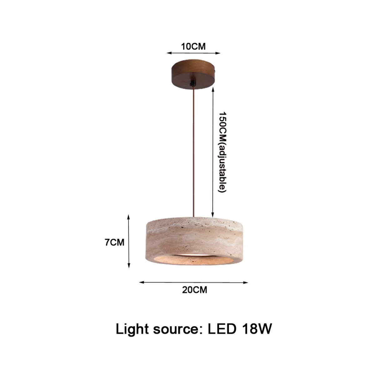 WECUS Vintage LED Pendelleuchte im Wabi Sabi Stil aus Naturstein in Beige für Schlafzimmer und Restaurant - Bild 2