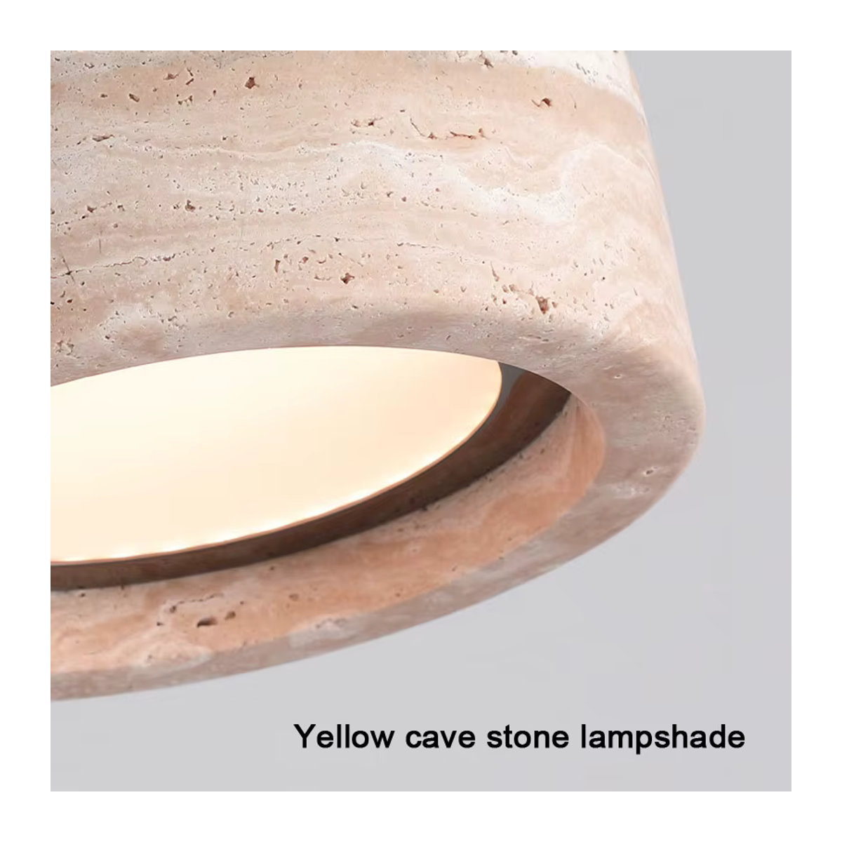 WECUS Vintage LED Pendelleuchte im Wabi Sabi Stil aus Naturstein in Beige für Schlafzimmer und Restaurant - Bild 5