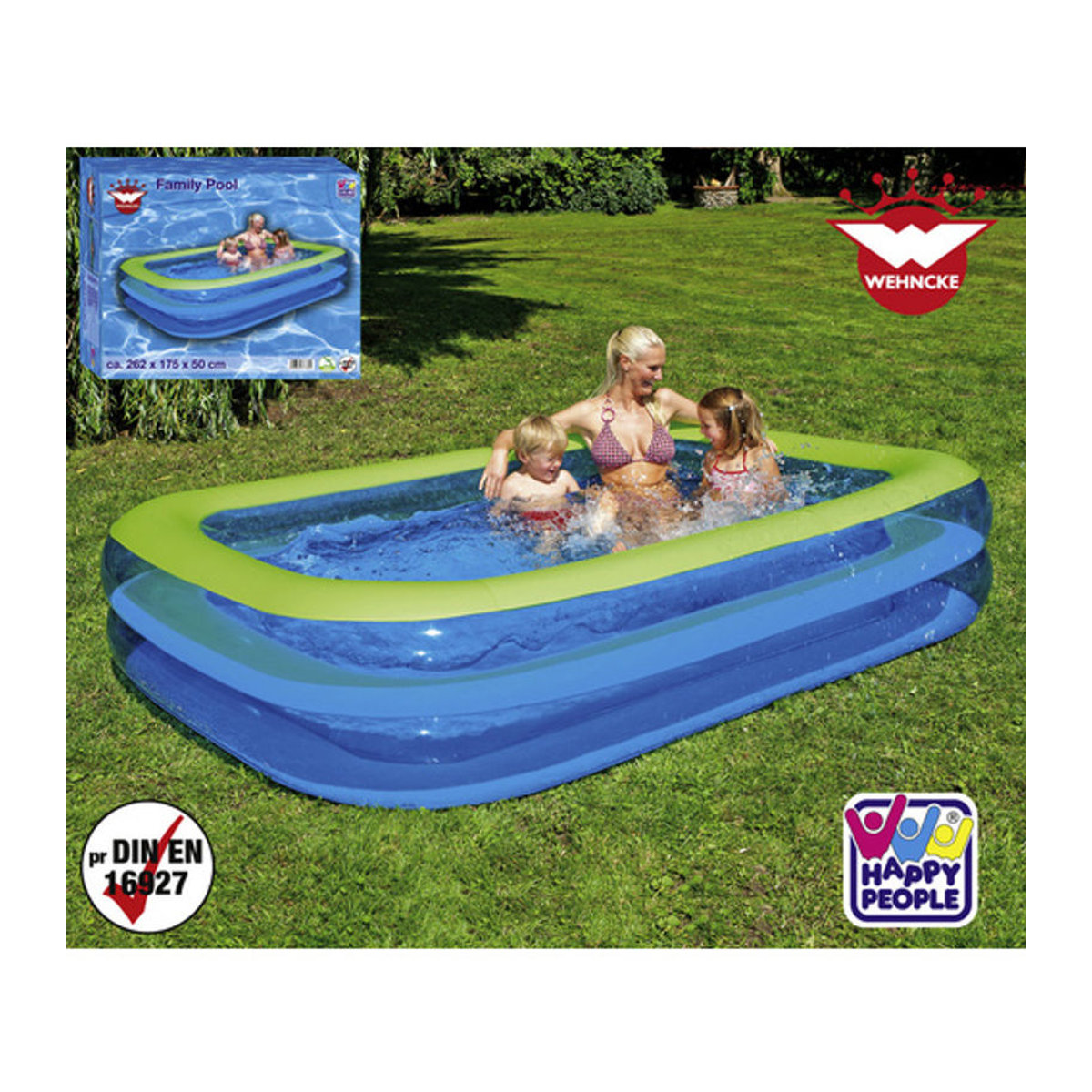 Wehncke Family Rechteckpool in Blau/Grün B/H/L: 262 x 50 x 175 cm - Bild 4