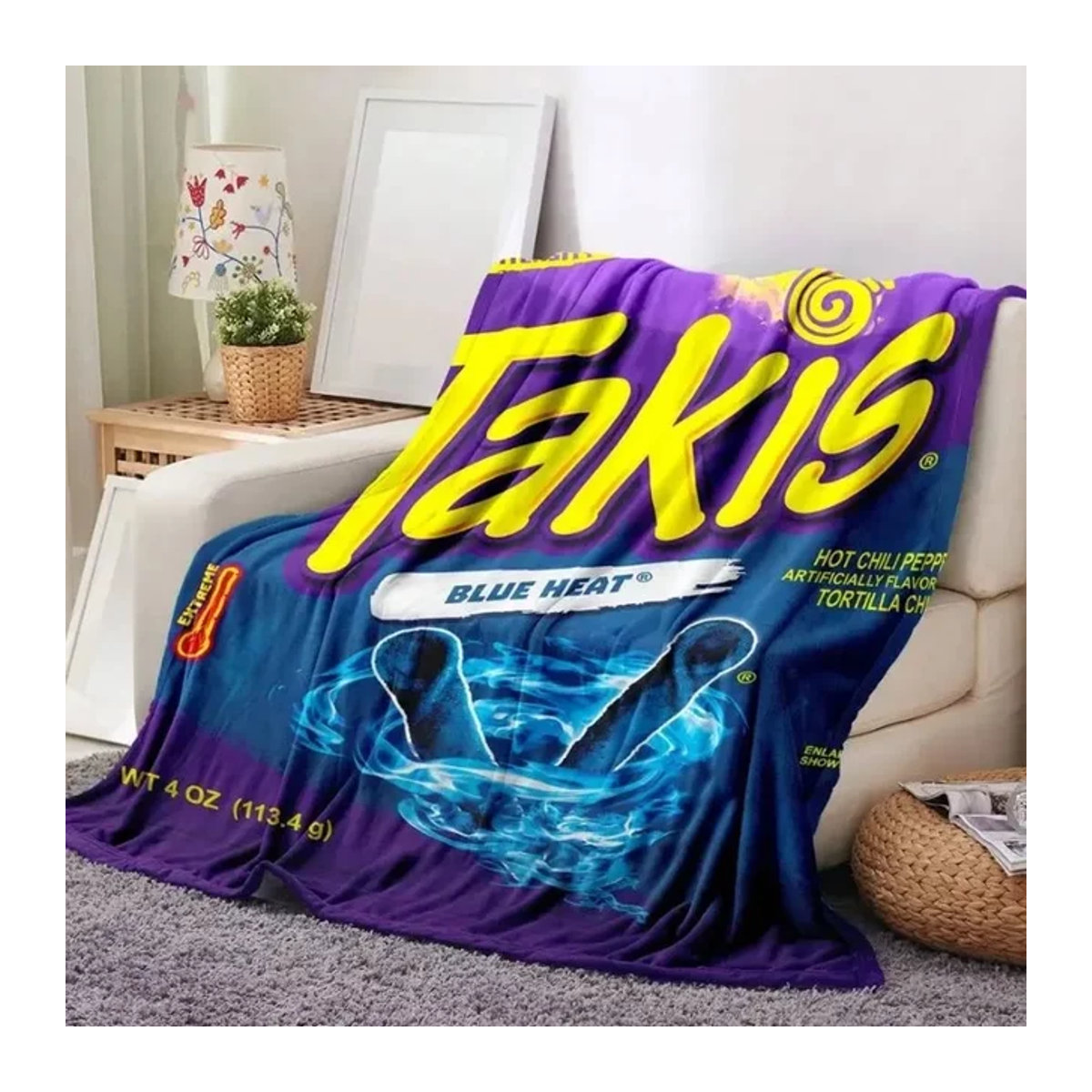 Weiche Flanell-Decke mit Cartoon-Snack-Print für Zuhause und Reisen - Bild 1