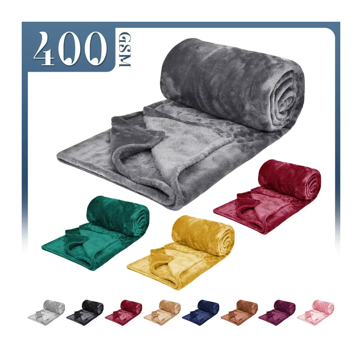 Weiche Fleece-Decke von Evich in Grau für Couch und Bett, superweiche und warme Plüschdecke für Herbst und Winter - Bild 2