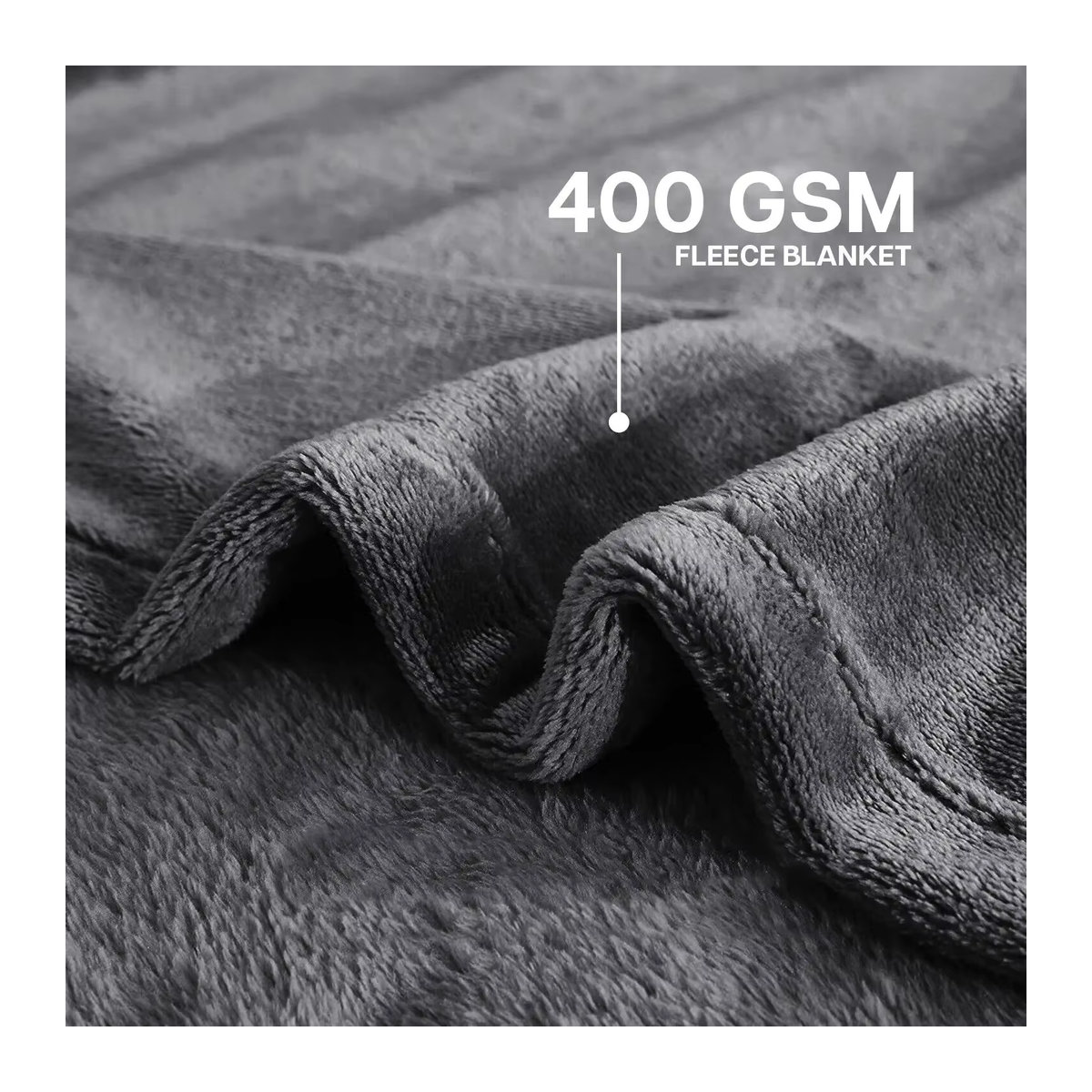 Weiche Fleece-Decke von Evich in Grau für Couch und Bett, superweiche und warme Plüschdecke für Herbst und Winter - Bild 3