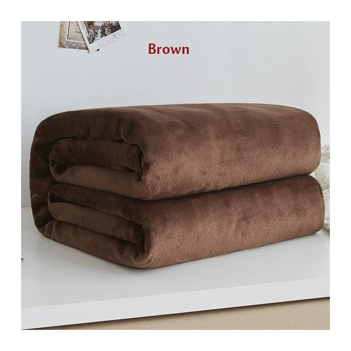 Weiche Fleece Decke von WHQ Home Decoration in Braun, 50 x 70 cm - Bild 1