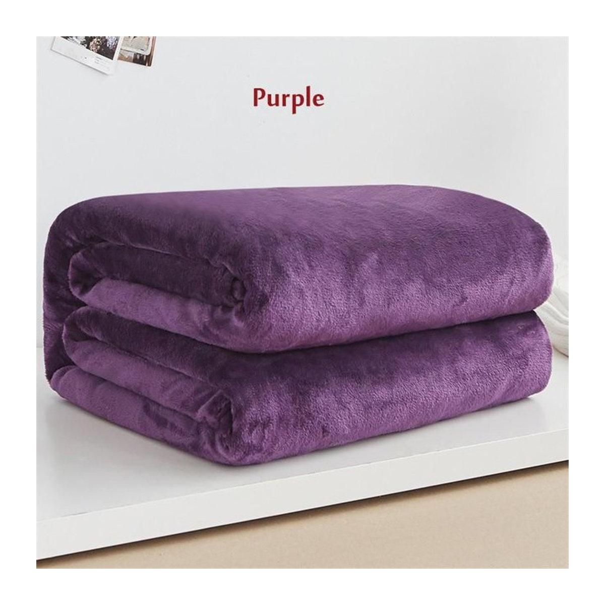 Weiche Fleece Decke von WHQ Home Decoration in Violett, ideal für Sofa, Reise oder Büro, B/B/H: 50 x 70 cm - Bild 1