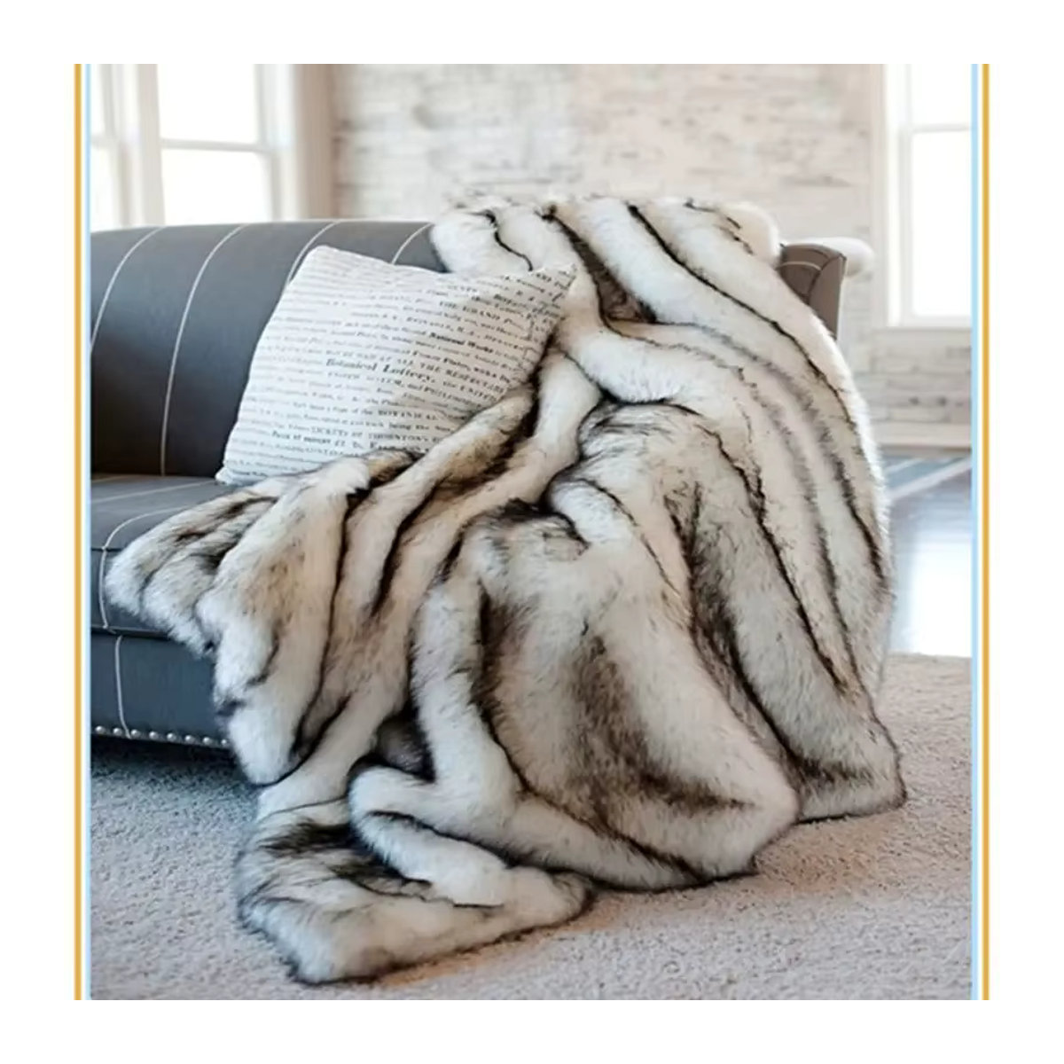 Weiche Kunstpelz-Fleece Decke im europäischen Stil für dein Zimmer - Bild 4