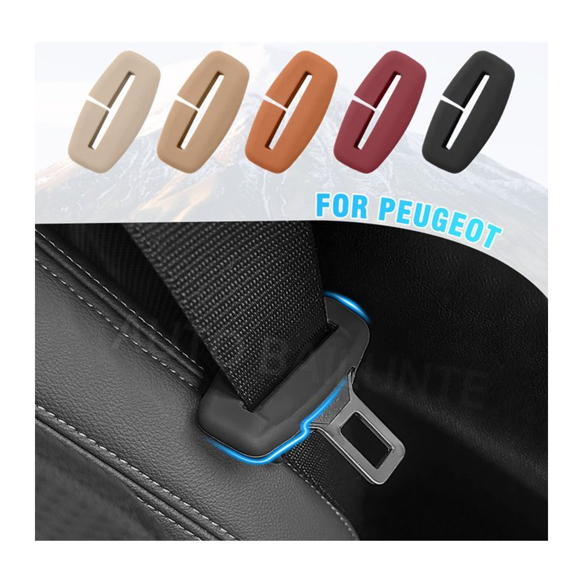 Weiche Silikon Sicherheitsgurt Schnalle Schutz Abdeckung für Peugeot GT GTI GTLINE 3008 5008 4008 308 208, mehrfarbig - Bild 1