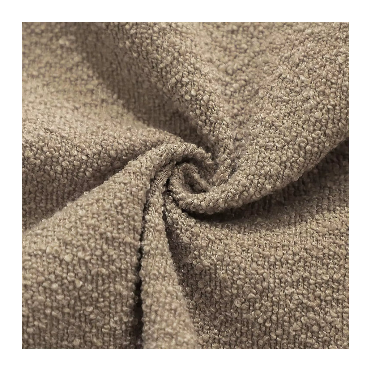 Weicher Boucle Kissenbezug von efundeal in Elfenbein und Grau mit gemütlicher Textur, B/B: 45 x 45 cm - Bild 2