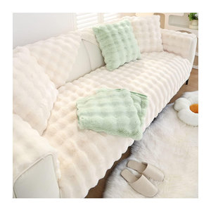 Weicher Kunstfell-Sofabezug von A Family Of Home Textiles in Weiß, flauschiger Plüsch-Schonbezug für dein Sofa, Breite: 70 cm, Breite: 70 cm