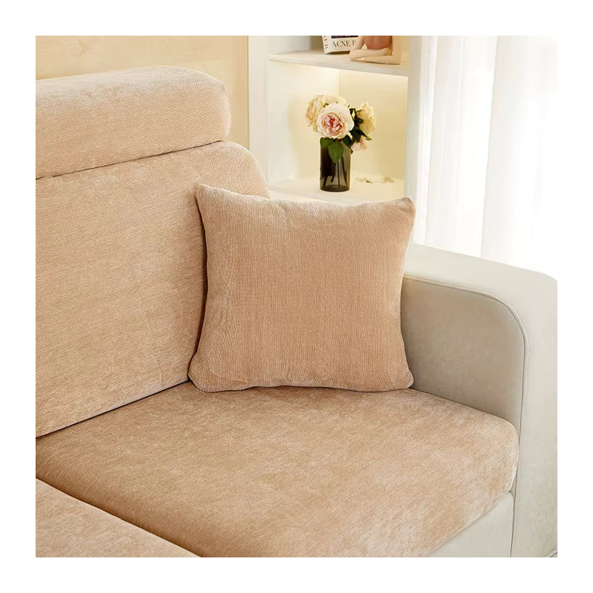 Weicher Samt Sofakissenbezug als Schonbezug für Sofa, Sessel und L-Shape Chaiselongue in verschiedenen Größen - Bild 3