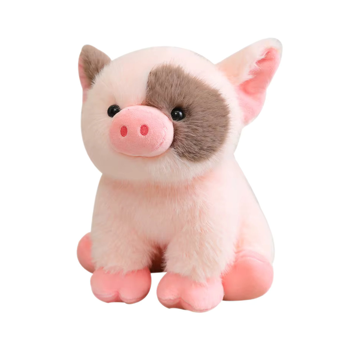 Weiches Plüschtier Schwein in Weiß, 20 cm Höhe, ideale Tierpuppe als Dekoration oder Geschenk für Kinder - Bild 3