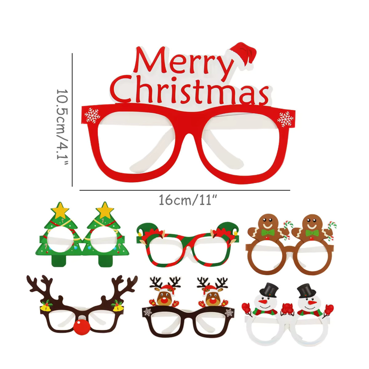 WEIGAO 9er Set Weihnachts Foto Rahmen aus Papier mit Santa und Schneemann Motiven, mehrfarbig, stehend - Bild 4