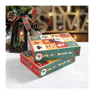 WEIGAO Adventskalender DIY Geschenkboxen für Kinder, 12-Grid Weihnachtssüßigkeiten Verpackung aus Papier, mehrfarbig
