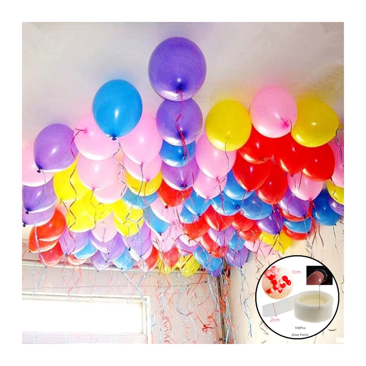 WEIGAO Ballonbefestigung Klebepunkte in Weiß für Luftballon Dekoration bei Geburtstagen und Hochzeiten - Bild 6