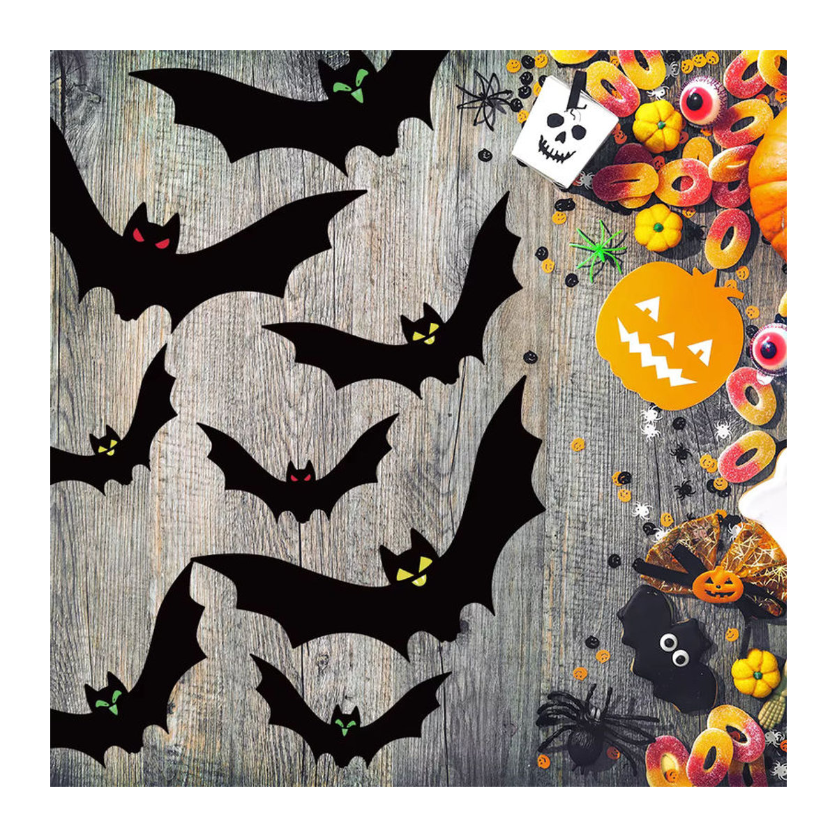 WEIGAO Halloween Fledermaus-Anhänger aus schwarzem Papier als hängende Dekoration - Bild 3